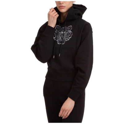 Shop Kenzo Women's Sweatshirt Hood Hoodie  Tiger In Black