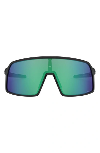 Shop Oakley Sutro Prizm 124mm Shield Sunglasses In Polished Black/ Prizm Jade