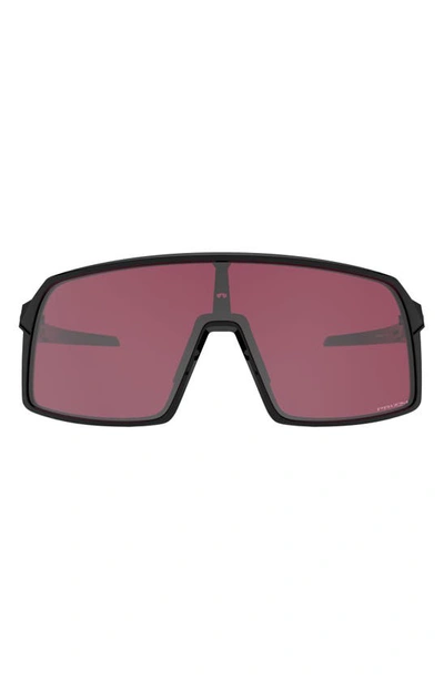 Shop Oakley Sutro 137mm Shield Sunglasses In Black/prizm Snow Iridium