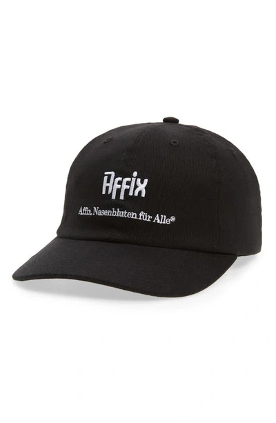 Shop Affix Nasenbluten Baseball Cap In Black