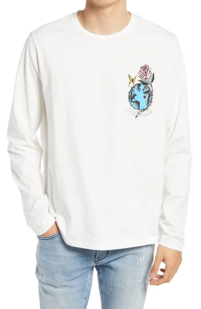 Shop Allsaints Aquatique Long Sleeve Graphic Tee In Optic White