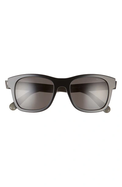 Shop Moncler 53mm Polarized Sunglasses In Black/ Smoke Polarized