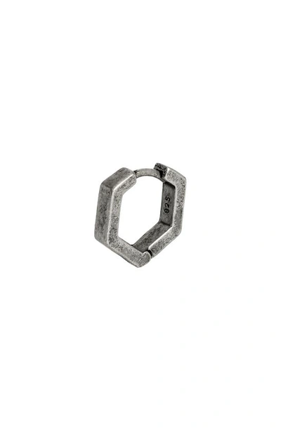 Shop Allsaints Hexagon Hoop Single Earring In Warm Silver