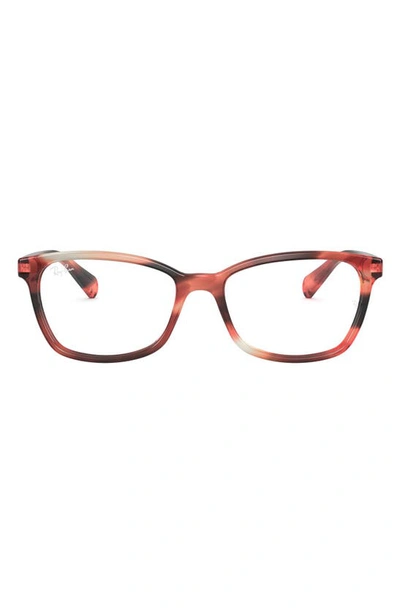 Shop Ray Ban 54mm Square Optical Glasses In Striped Brown