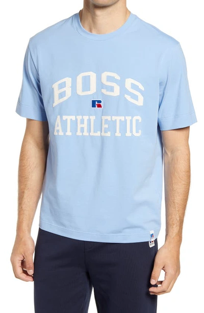 Mens Boss X Russell Athletic T-Shirts  College Logo T-Shirt Grey • Gollu  Binicilik