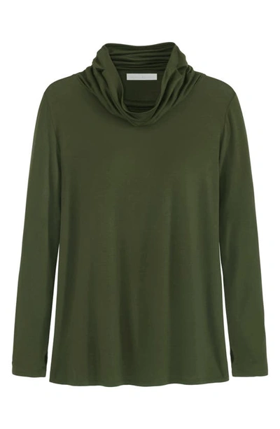 Shop Adyson Parker Cowl Neck Long Sleeve Top With Convertible Collar In Oakmoss