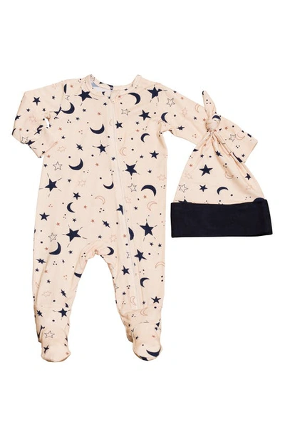 Shop Everly By Baby Grey Baby Grey By Everly Grey Jersey Footie & Hat Set In Twinkle