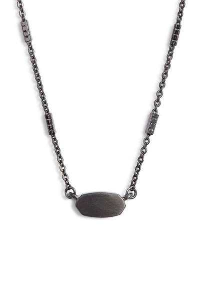 Shop Kendra Scott Fern Pendant Necklace In Gunmetal