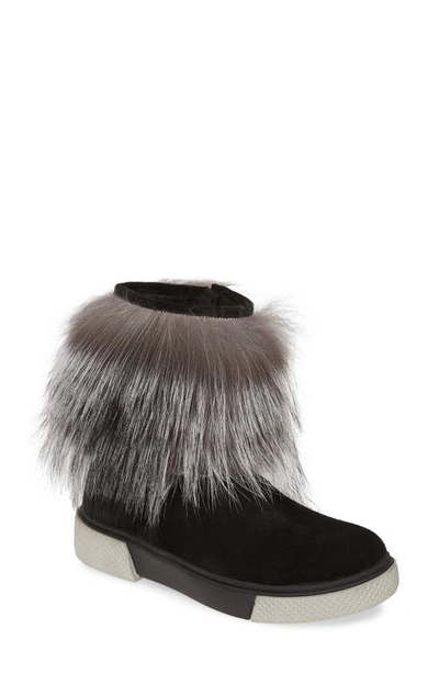Shop Sheridan Mia Tomtom Genuine Fox Fur Bootie In Black Suede