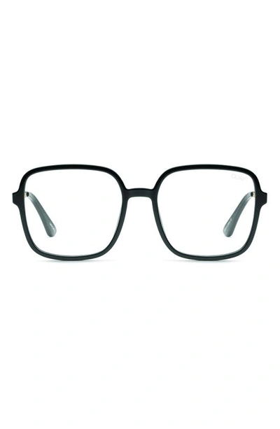 Shop Quay 9 To 5 56mm Blue Light Blocking Glasses In Black/ Clear Blue Light