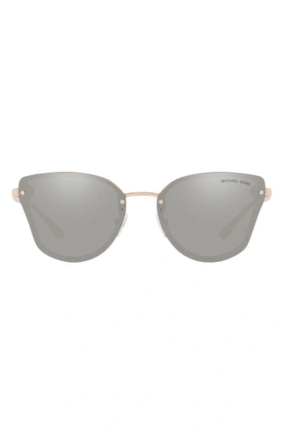 Shop Michael Kors 58mm Mirrored Butterfly Sunglasses In Gold/ Silver Mirror