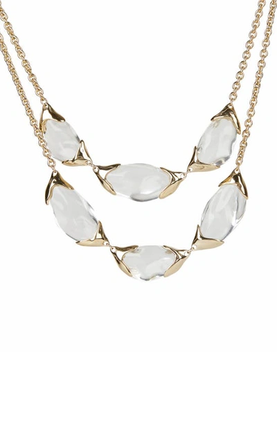 Shop Alexis Bittar Encased Pebble Double Strand Necklace In Clear