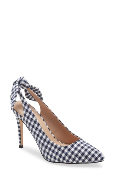 Shop Bcbgeneration Henaya Pointed Toe Pump In Navy Gingham Fabric