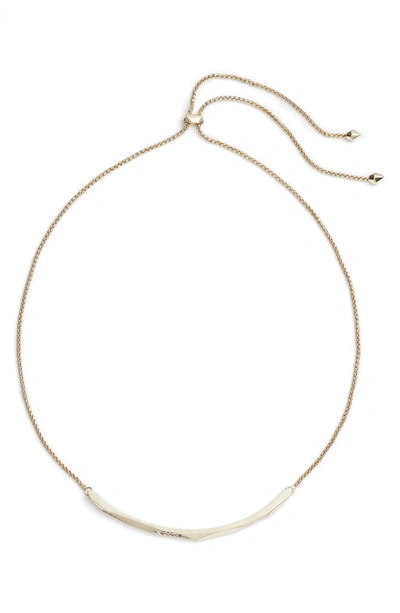 Shop Kendra Scott Graham Sparkle Bar Necklace In White Cz/ Gold