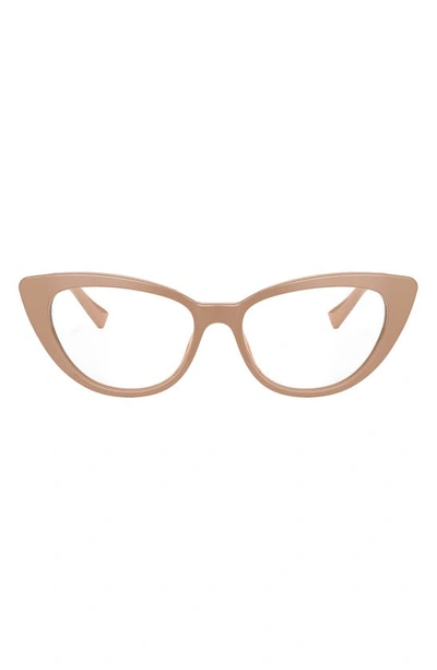 Shop Versace 54mm Cat Eye Optical Glasses In Beige