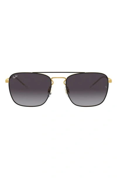 Shop Ray Ban 55mm Metal Aviator Sunglasses In Black/ Gold