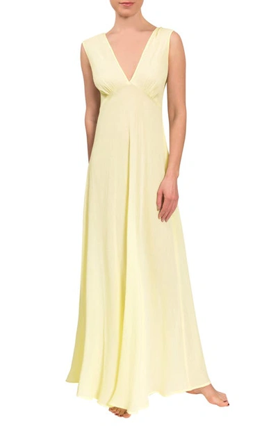 Shop Everyday Ritual Amelia Long Nightgown In Limoncello