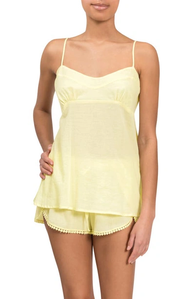 Shop Everyday Ritual Lily Daisy Camisole Short Pajamas In Limoncello