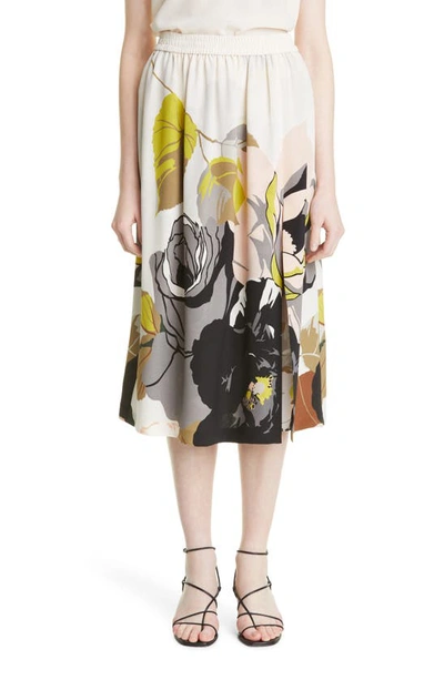 Shop Adam Lippes Floral Silk Skirt In Ivory Floral