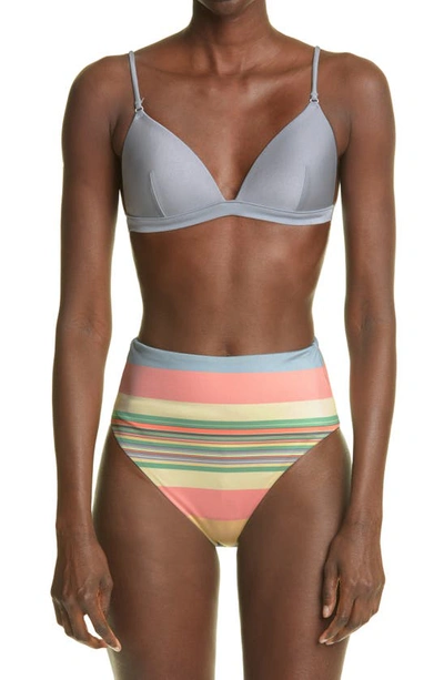 Shop Zimmermann Mae Two-piece Swimsuit In Multi Stripe