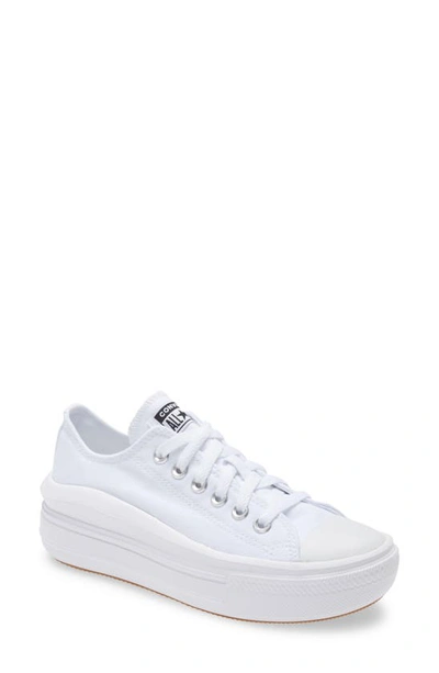 Shop Converse Chuck Taylor® All Star® Move Low Top Platform Sneaker In White/ White/ White