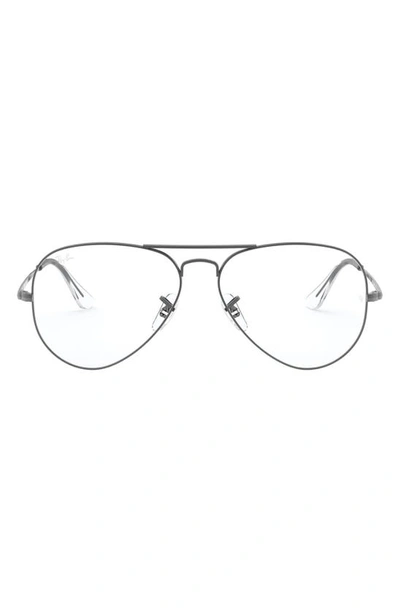 Shop Ray Ban 55mm Optical Glasses In Shiny Gunmetal