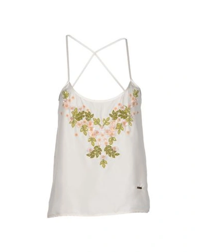 Shop Dsquared2 Silk Top In Ivory