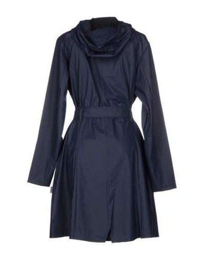 Shop Rains Belted Coats In Dark Blue