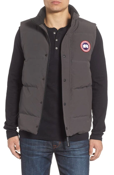 Shop Canada Goose Garson Regular Fit Quilted Down Vest In Graphite