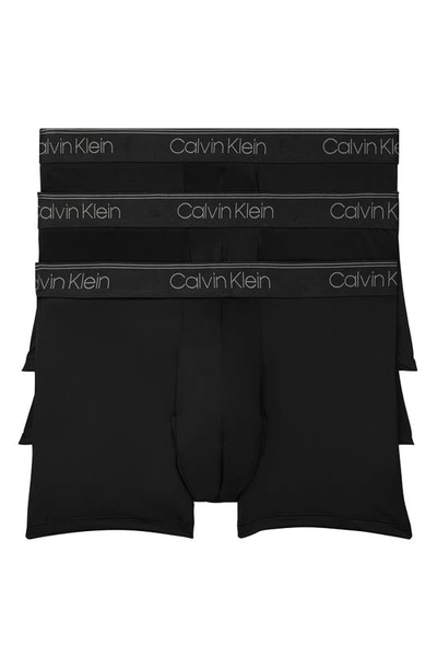 Calvin Klein 3-pack Low Rise Microfiber Trunks In Black