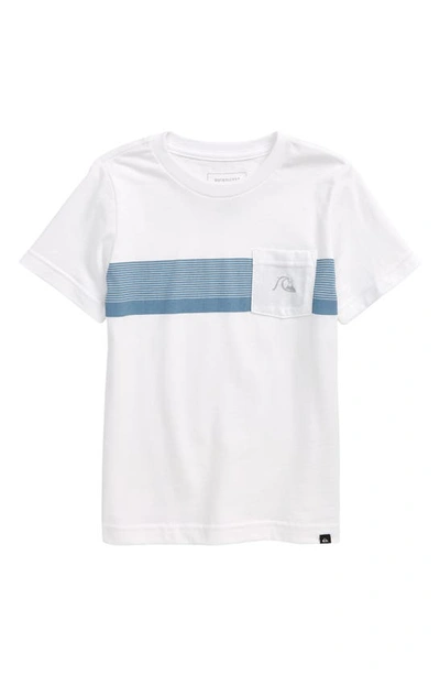 Shop Quiksilver Kids' Stripe Pocket T-shirt In White