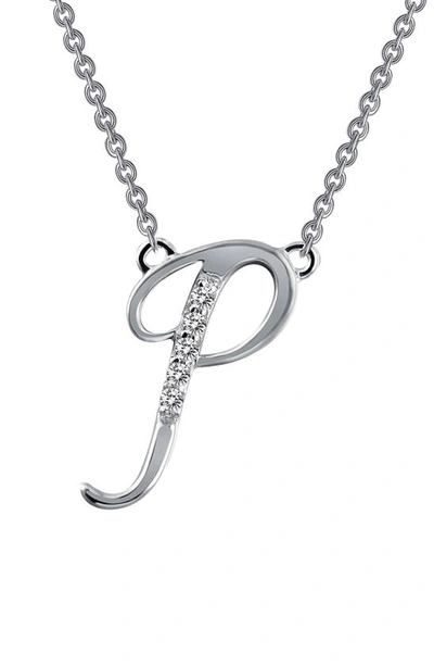 Shop Lafonn Initial Pendant Necklace In P - Silver