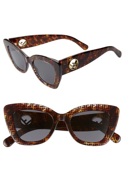 Shop Fendi 52mm Sunglasses In Dark Havana