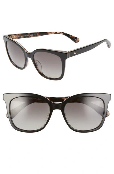 Shop Kate Spade Kiyas 53mm Polarized Cat Eye Sunglasses In Black Pink Havana/ Grey Polar