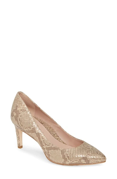 Shop Taryn Rose Collection Gabriela Pointy Toe Pump In Soft Gold Leather