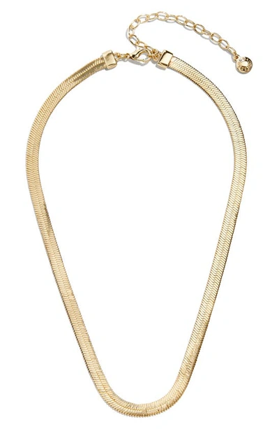 Shop Baublebar Gia Herringbone Chain Collar Necklace In Gold