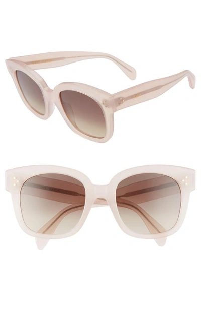 Shop Celine 54mm Square Sunglasses In Pink/ Brown Gradient