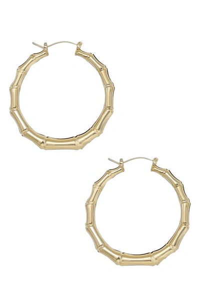 Shop Ettika Bamboo Hoop Earrings In Gold
