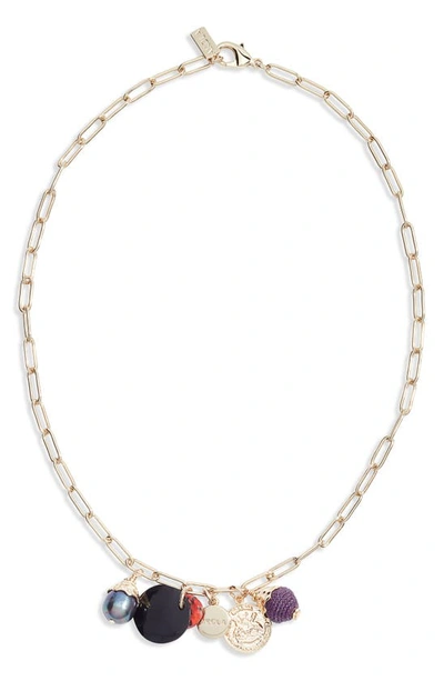 Shop Akola Octavia Cultured Pearl Pendant Necklace In Multi