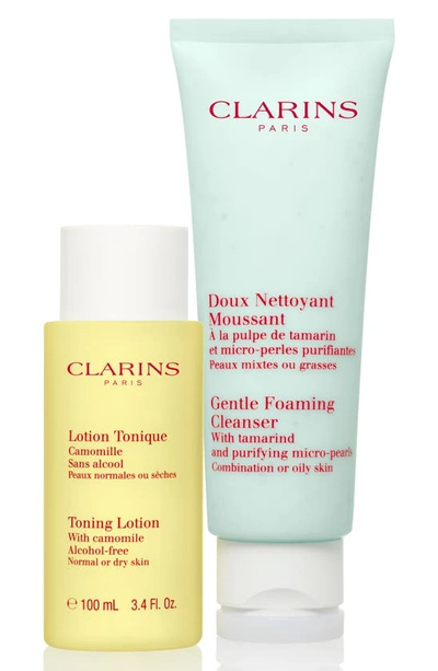 Shop Clarins Cleansing Sensations Duo For Combination/oily Skin