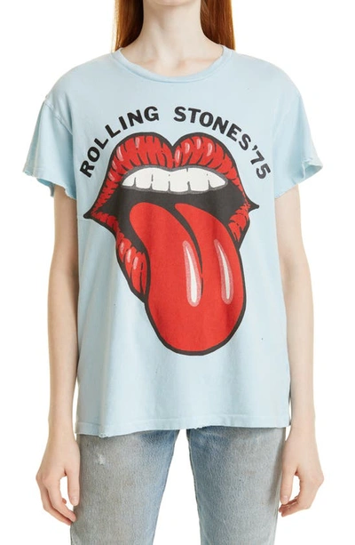 Shop Madeworn The Rolling Stones Graphic Tee In Washed Blue