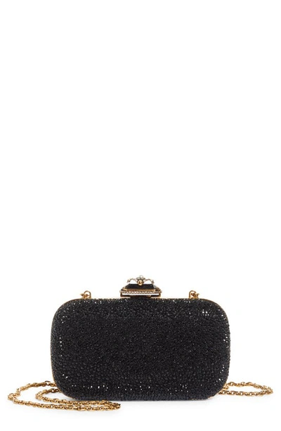 Shop Alexander Mcqueen Spider Crystal Embellished Box Clutch In Black