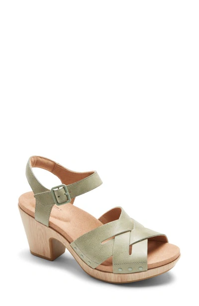 Shop Rockport Vivianne Clog Sandal In Chime Leather