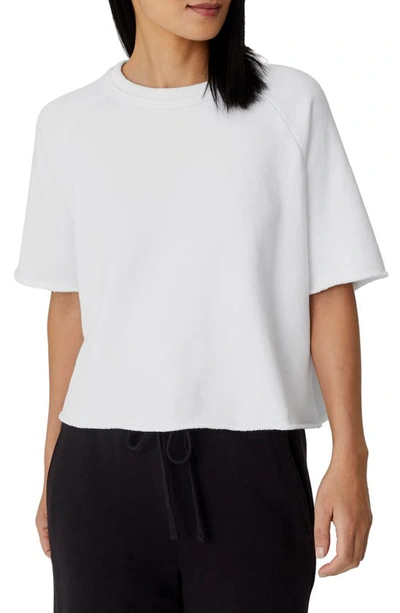 Shop Eileen Fisher Boxy Crewneck T-shirt In White