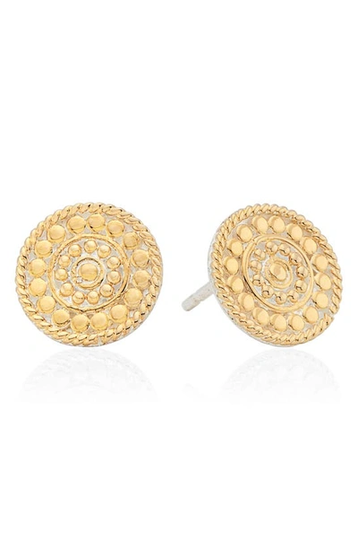 Shop Anna Beck Beaded Coin Stud Earrings In Gold