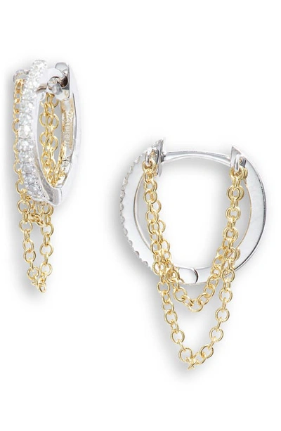 Shop Meira T Chain Huggie Hoop Earrings In Yellow Gold
