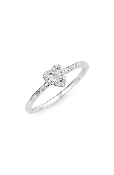 Shop Meira T Diamond Heart Ring In White Gold