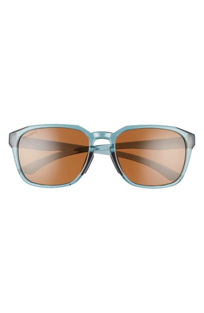 Shop Smith Contour 56mm Polarized Square Sunglasses In Crystal Stone Green/ Brown