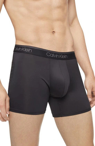 Calvin Klein 3-pack Low Rise Microfiber Stretch Boxer Briefs In Black