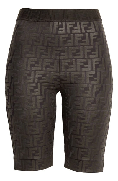 Shop Fendi Rama Ff Logo Bike Shorts In F0gme Black